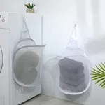Foldable Wall-mounted Laundry Hamper - Breathable Mesh Nylon Material, Easy Installation and Space-saving  image 4
