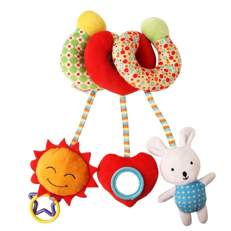 Cute Plush Baby Crib Toys White