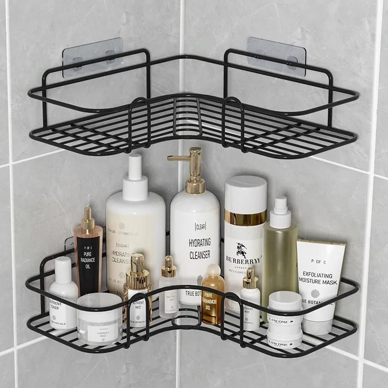 Single-Pack Household Bathroom No-Drill Wall-Mounted Triangular Shelf