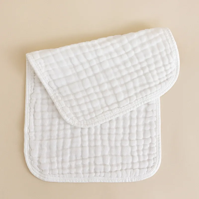 Baby Muslin Burp Cloths 100% Cotton Large 20''x10'' Extra Soft Cloth for Boys Girls White big image 1
