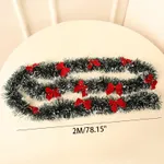 2m Green and White Edge Christmas Snowflake Tinsel Garland - Perfect Holiday Decoration Red