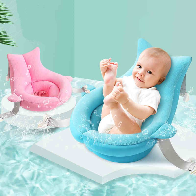 Baby Bath Cushion With Safety Harness And Quick-dry Fabric