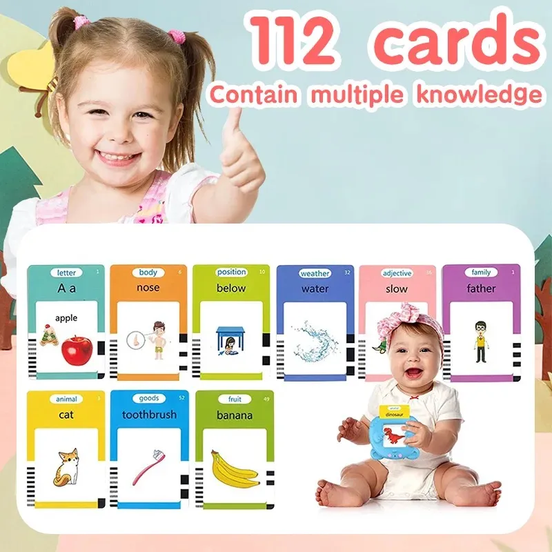 Children's Educational Flashcard Machine with English Cards Set - Perfect Birthday and Christmas Interactive Toy Gift for Kids Blue image 6