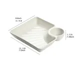Condiment Dish & French Fries Tray with Food Separation White