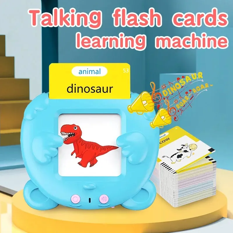 Children's Educational Flashcard Machine with English Cards Set - Perfect Birthday and Christmas Interactive Toy Gift for Kids Blue image 4
