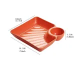 Condiment Dish & French Fries Tray with Food Separation Red