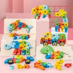 Wooden 3D Puzzle Building Blocks for Early Education - Intelligence Development Toy, Perfect Interactive Toy Gift for Children on Christmas  image 4