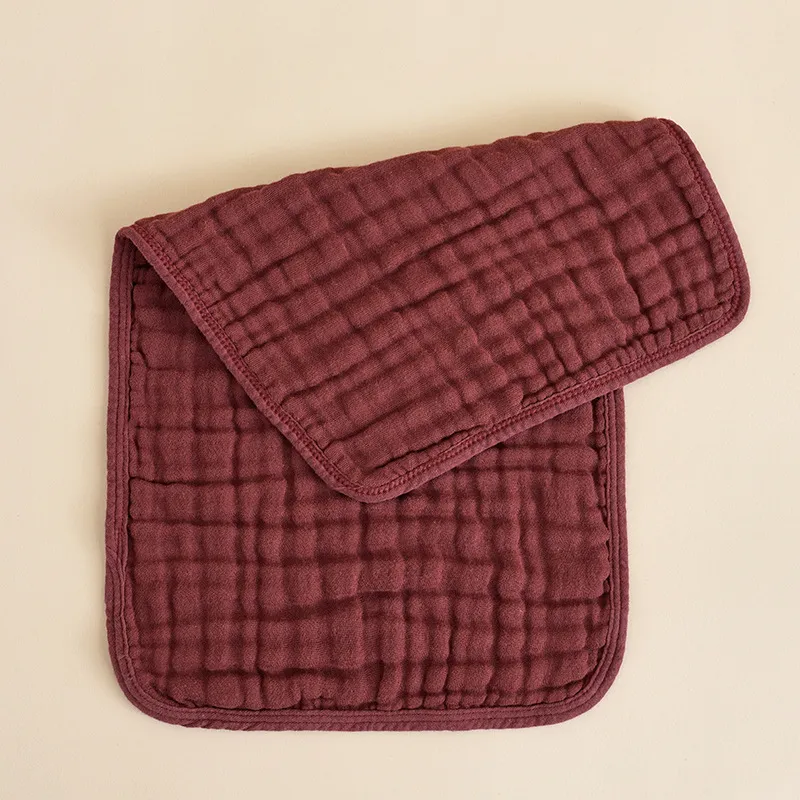 Baby Muslin Burp Cloths 100% Cotton Large 20''x10'' Extra Soft Cloth for Boys Girls WineRed