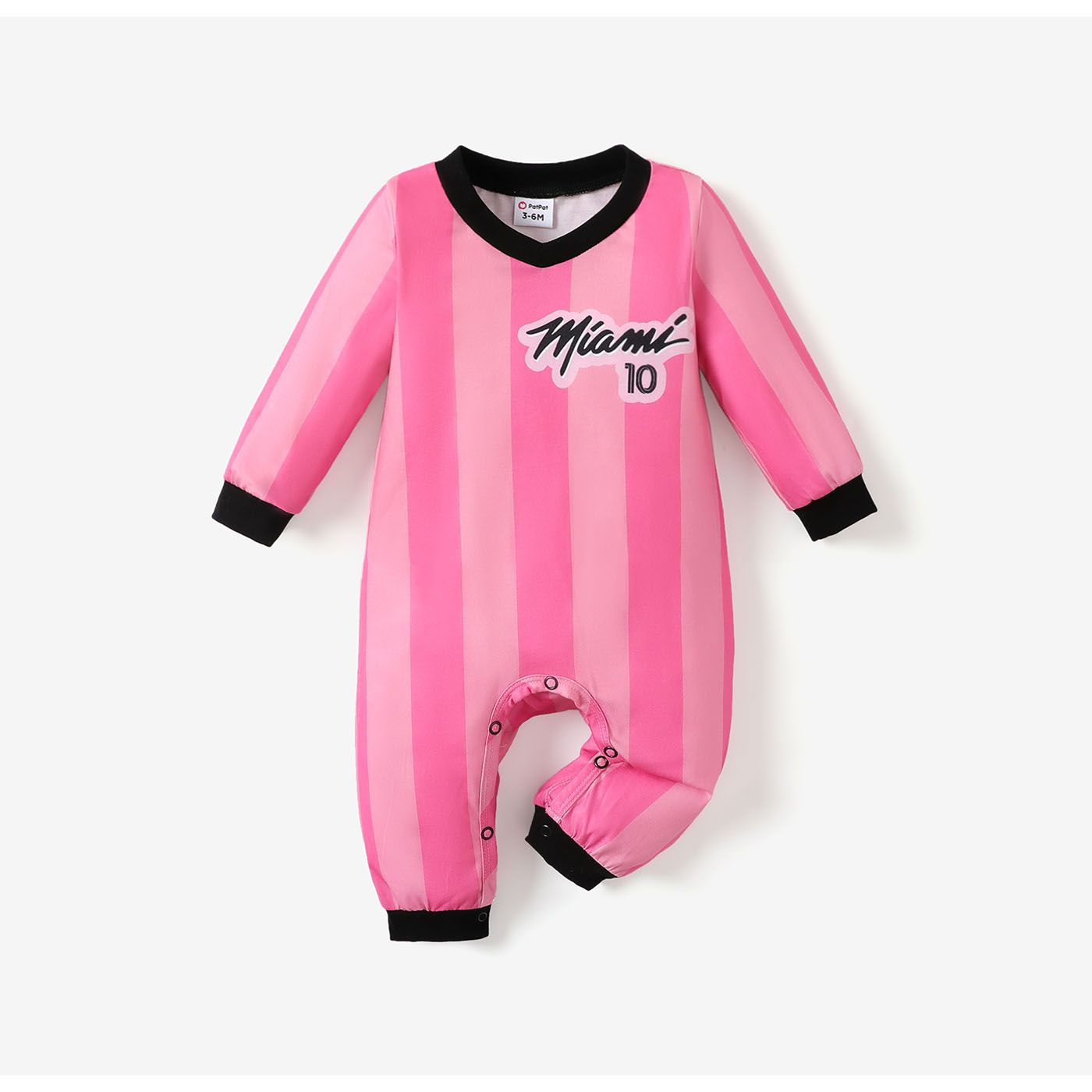 Baby Girl/Boy Pink Striped Sporty Jumpsuit