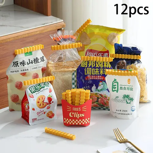 12-Pack Plastic Food Sealing Clips for Kitchen