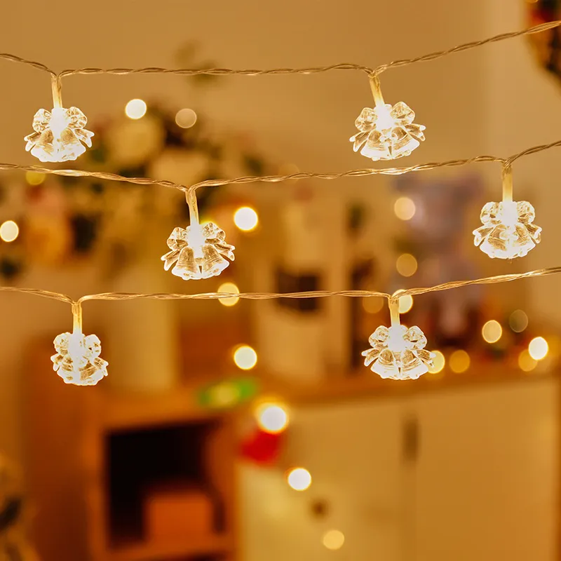 شجرة عيد الميلاد LED بيل سلسلة أضواء الأصفر big image 1
