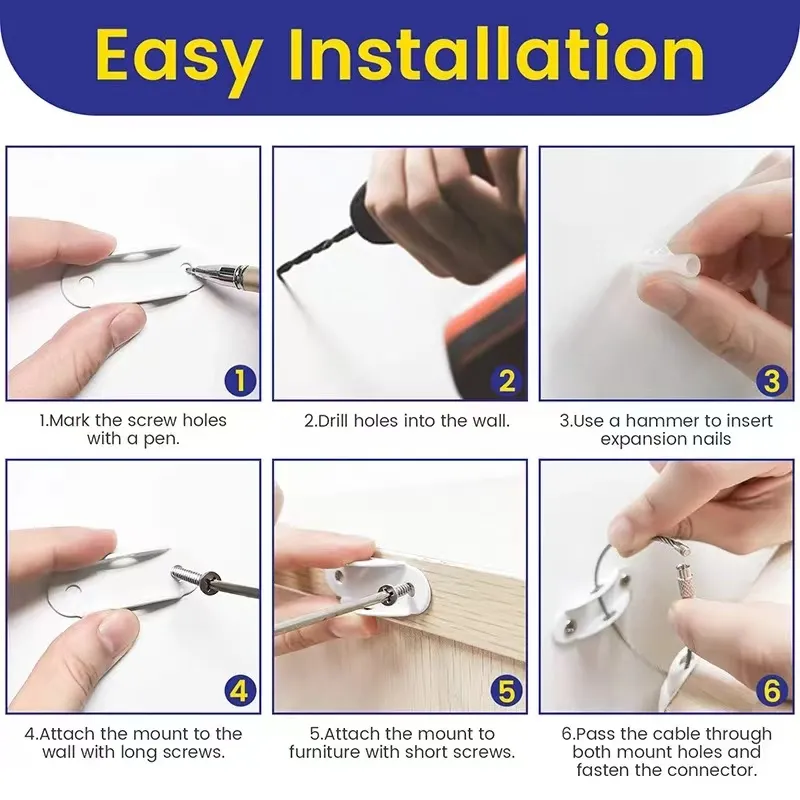 Child Safety Anti-Tip Device with Furniture Anti-Tip Buckle  White image 5