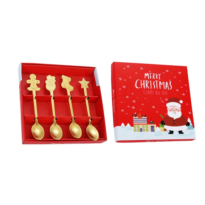 

Christmas Cutlery Set of 4 with Spoon and Fork in Gift Box