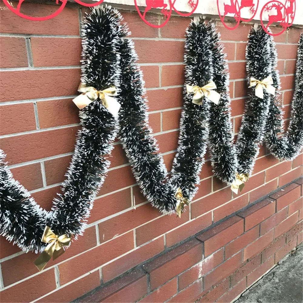 Guirlande de guirlande de guirlande de flocons de neige de Noël de 2 m de bord vert et blanc - décoration de vacances parfaite Or big image 1