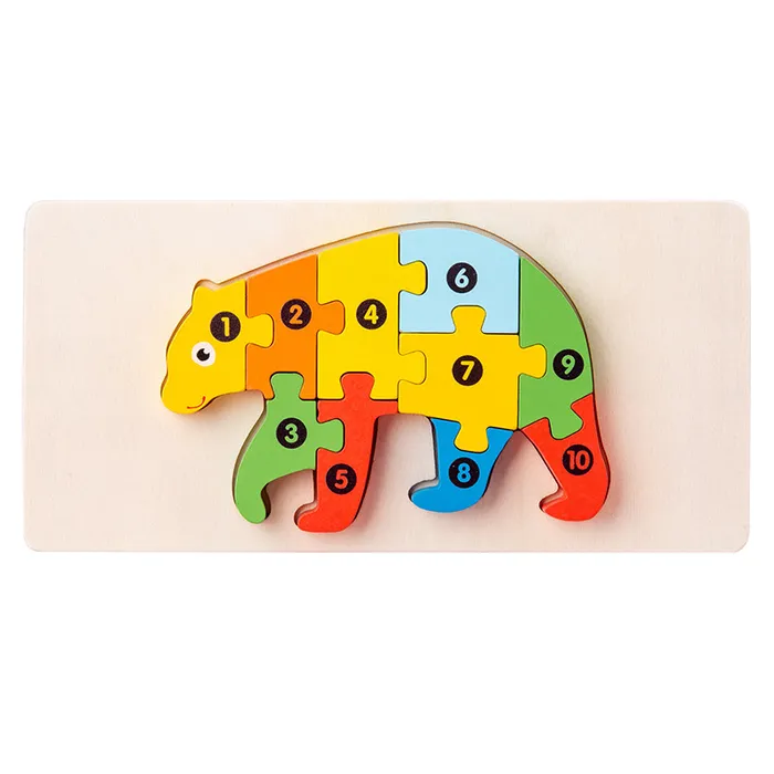 Wooden 3D Puzzle Building Blocks for Early Education - Intelligence Development Toy, Perfect Interactive Toy Gift for Children on Christmas