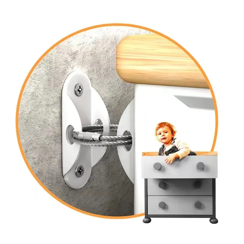 Child Safety Anti-Tip Device with Furniture Anti-Tip Buckle  White image 3