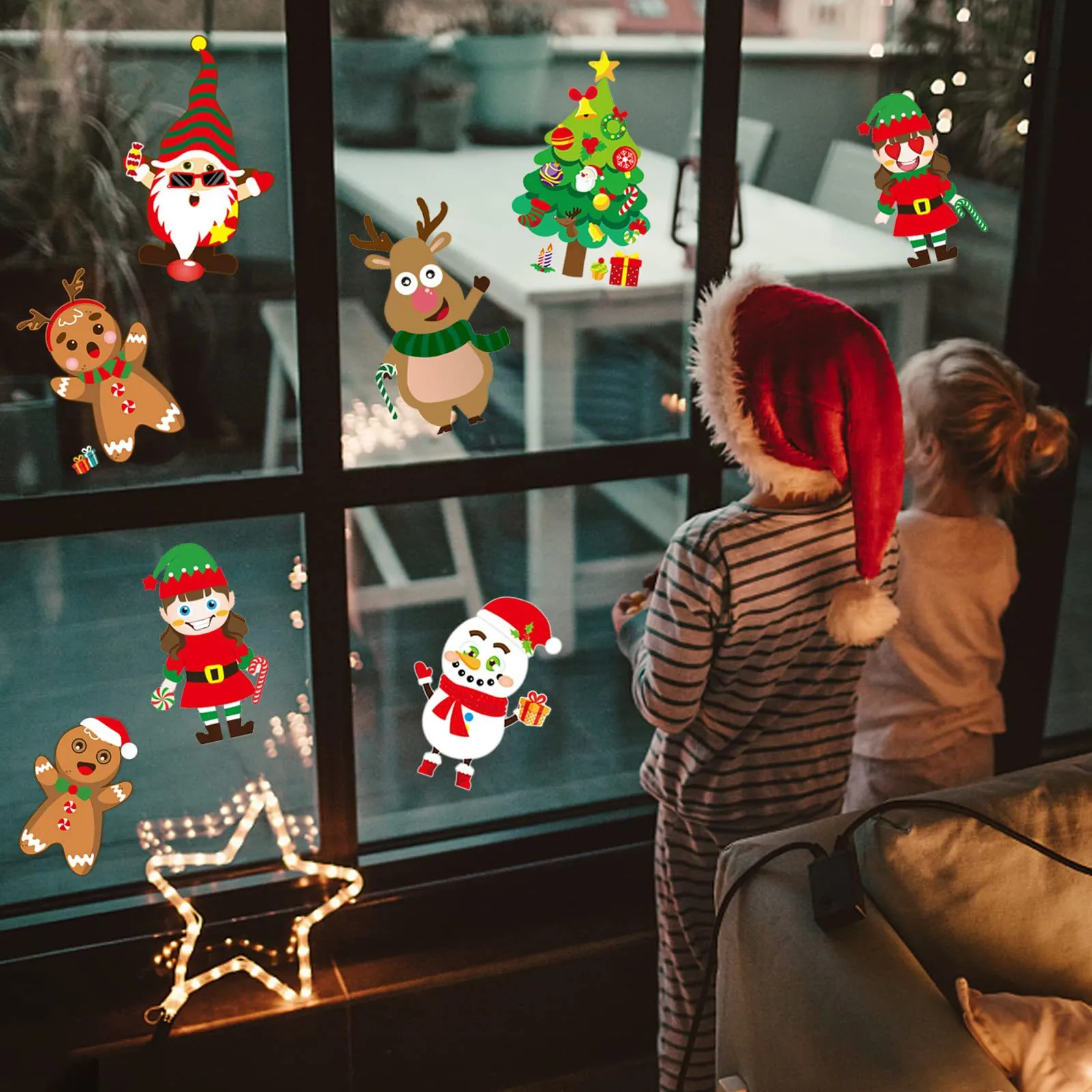 Set of 10 Christmas DIY Puzzle Hand Account Cartoon Creative Stickers Color-A image 2