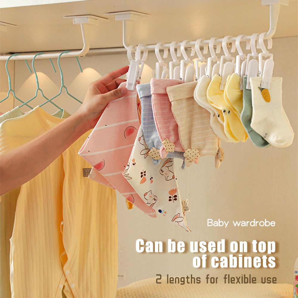 A Set Of Wardrobe Hanging Rods, Towels, Socks And Hats Without Punching, Storage Clips
