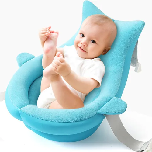 Baby Bath Cushion with Safety Harness and Quick-dry Fabric
