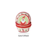 100pcs Christmas Printed Greaseproof Paper Cupcake Liners Baking Tool Color-D