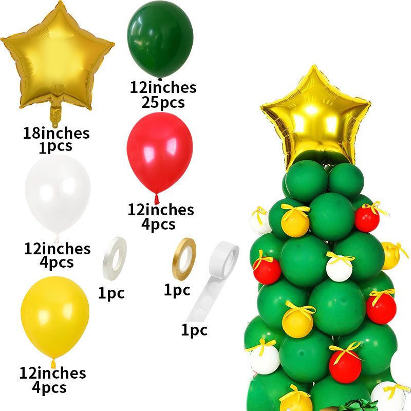41-Piece Latex Christmas Tree Balloon Decoration Set for Party Decor