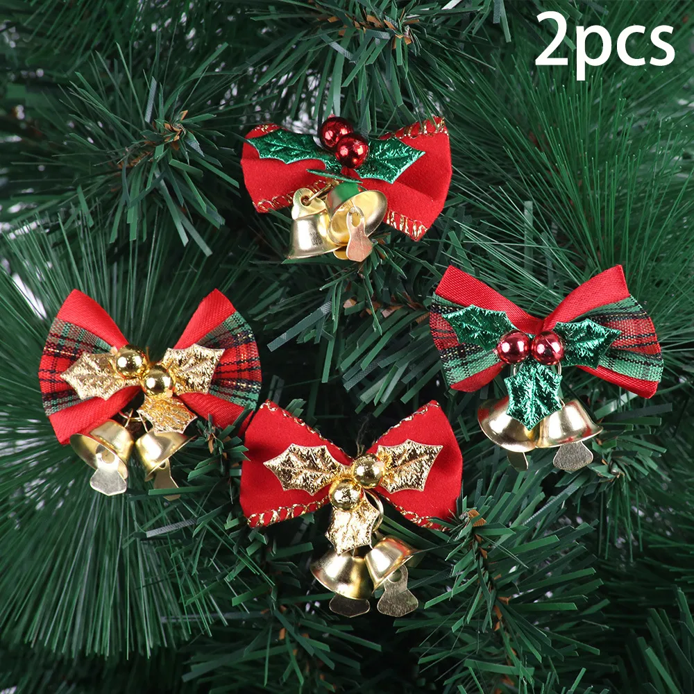 2-Pack Mini Bow Christmas Tree Decorations