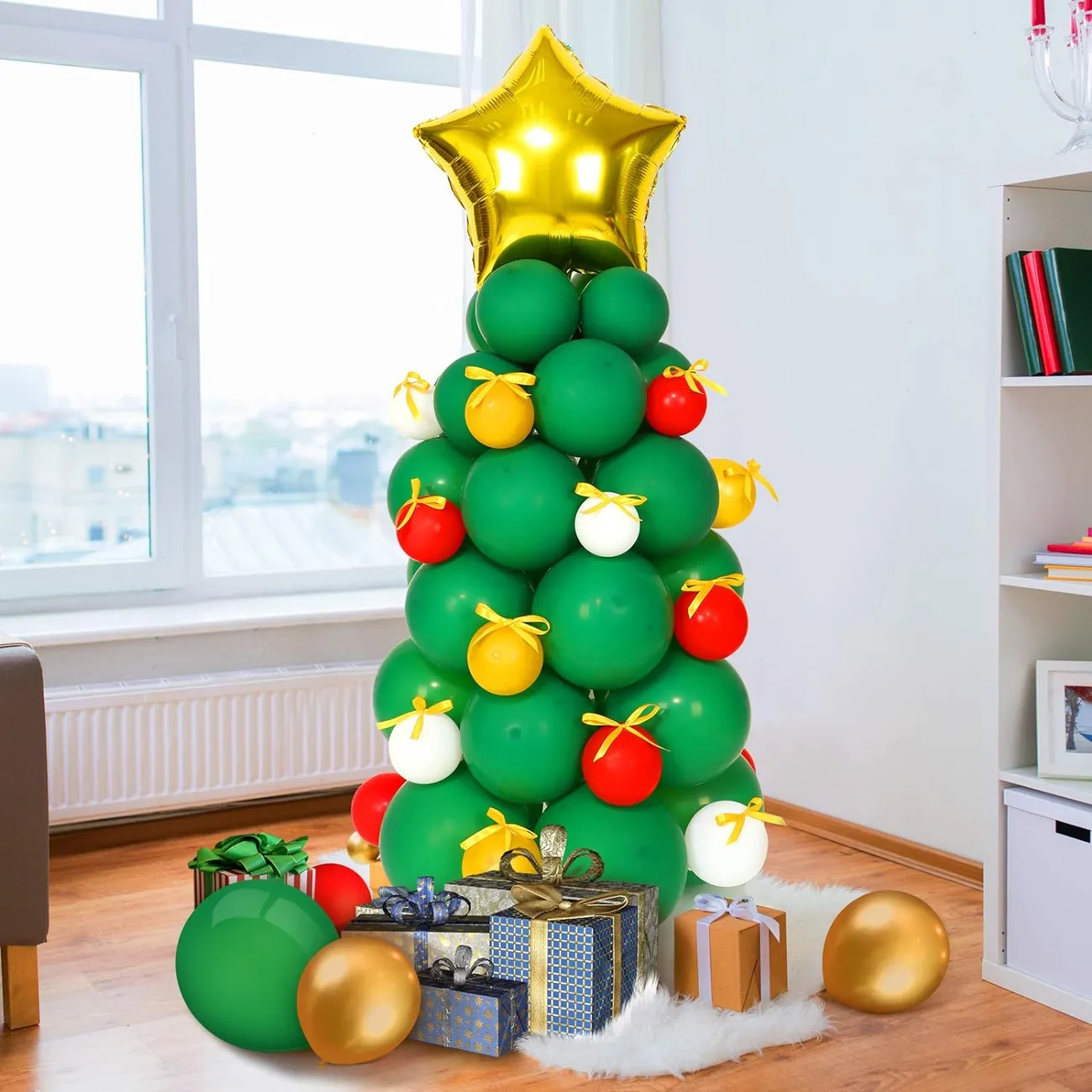41-Piece Latex Christmas Tree Balloon Decoration Set for Party Decor MultiColour big image 1