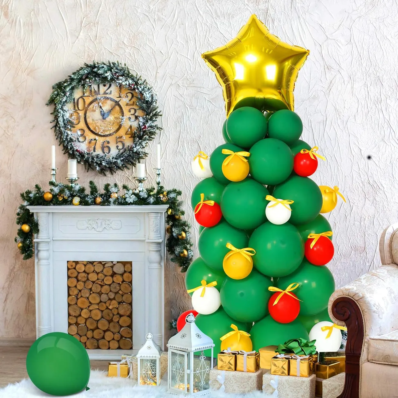 41-teiliges Latex-Weihnachtsbaum-Ballon-Deko-Set für Partydekoration Mehrfarben big image 1