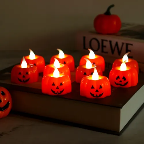 Halloween Pumpkin and Spider LED Candle Light for Festive Decoration and Any Room Ambience