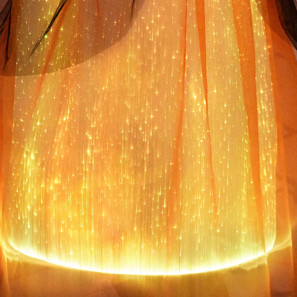 Go-Glow Halloween Limited Edition Illuminating Adult Dress with Light Up Skirt with Halloween Print Cape Including Controller (Built-In Battery) big image 12