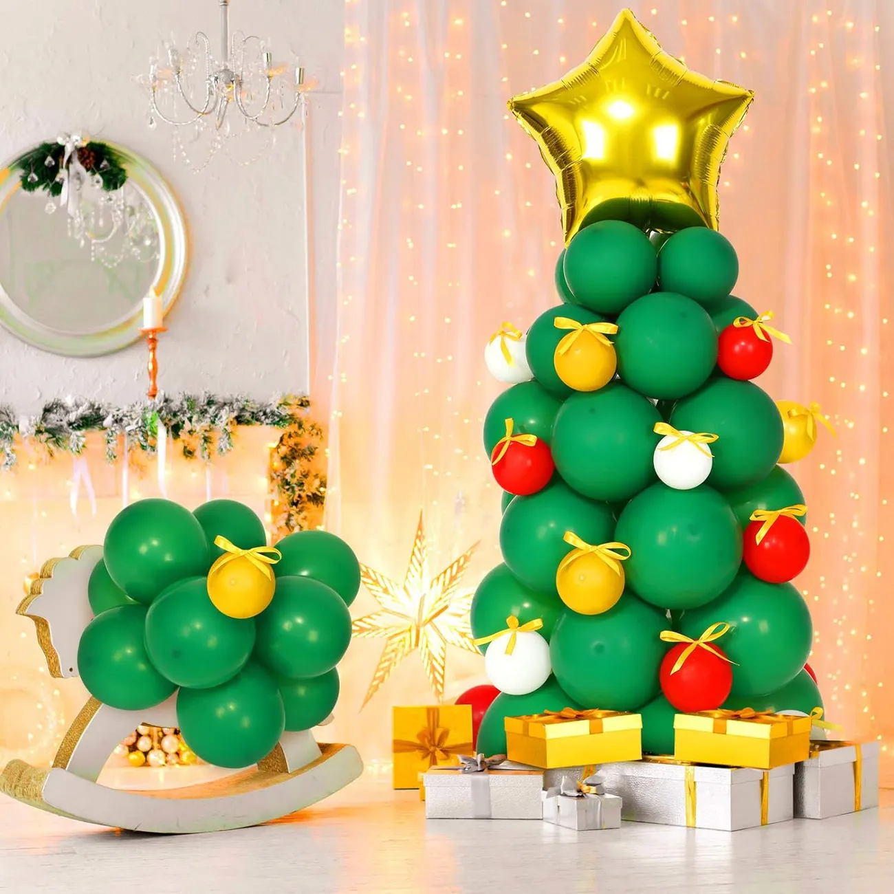 41 قطعة اللاتكس عيد الميلاد شجرة بالون الديكور مجموعة لديكور الحزب متعدد الألوان big image 1