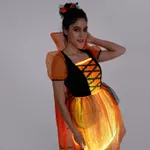 Go-Glow Halloween Limited Edition Illuminating Adult Dress with Light Up Skirt with Halloween Print Cape Including Controller (Built-In Battery)  image 6
