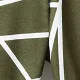 Baby Boy Leather Patch Design Geometric Print Pants Dark Green