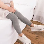 Baby / Toddler Girl Casual Solid Leggings Light Grey