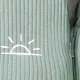 3 قطع طفل صبي / فتاة 95٪ القطن مضلع طويلة الأكمام تصميم زر طباعة الشمس رومبير وسراويل مرنة مع مجموعة قبعة أخضر