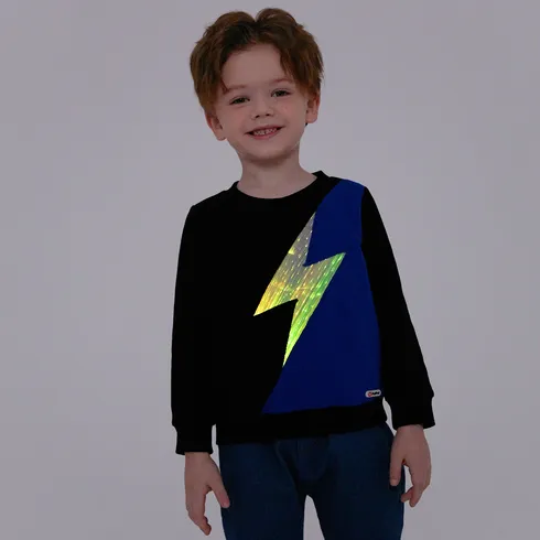 Go-Glow Illuminating Sweatshirt with Light Up Color Blocking Lightning Pattern Including Controller (Built-In Battery) ColorBlock big image 3