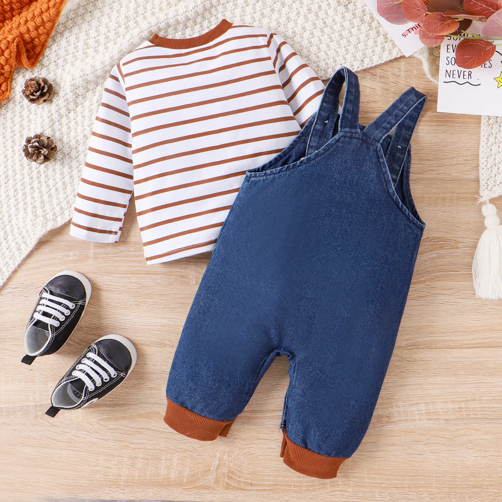 2pcs Baby Girl/Boy Thanksgiving Animal Pattern Set   image 3
