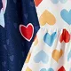vestido infantil naia™ colorido com estampa de coração e design de laço Branco