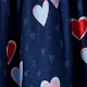 vestido infantil naia™ colorido com estampa de coração e design de laço azul real