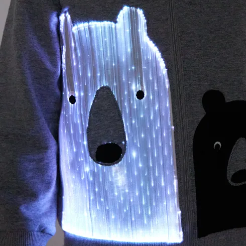 Go-Glow Illuminating Jacket with Light Up White Bear Including Controller (Built-In Battery) Grey big image 7