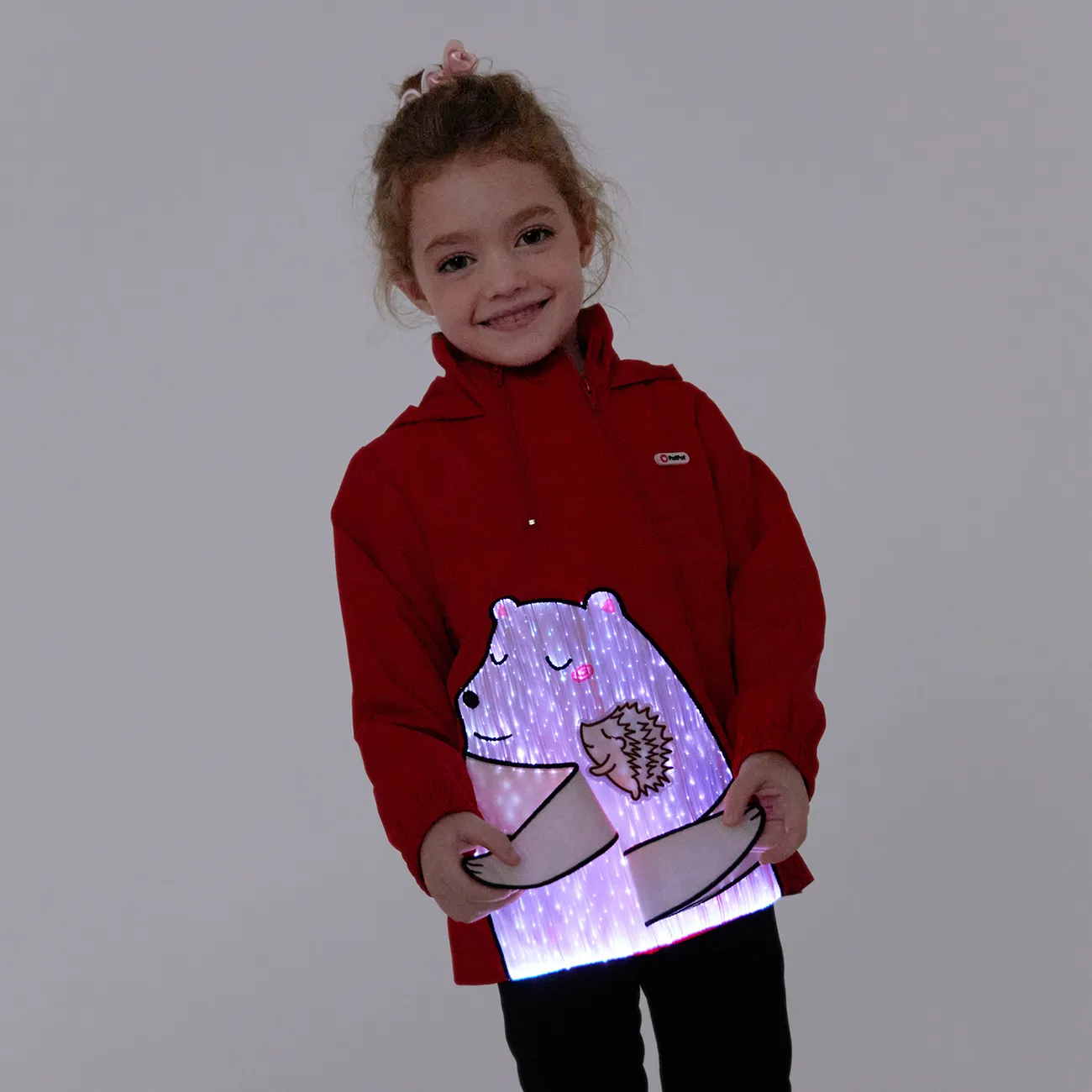 Go-Glow Illuminating Jacket with Light Up Hug Bear Including Controller (Built-In Battery) REDWHITE big image 1