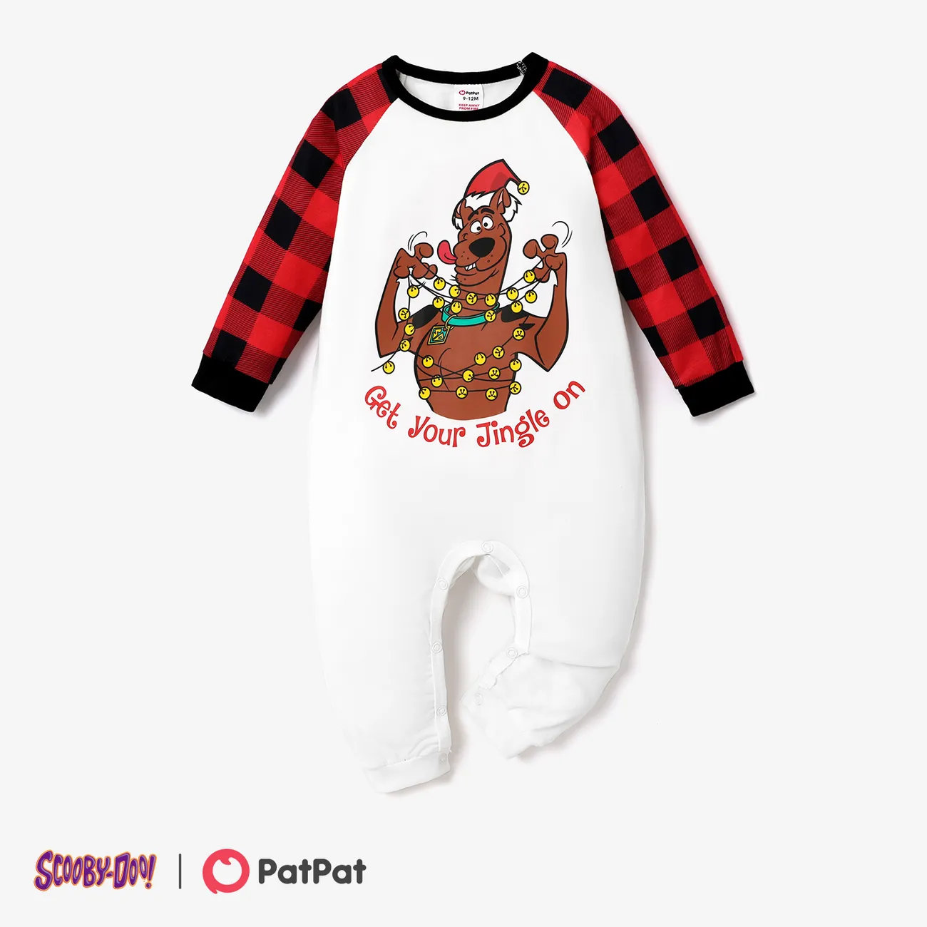 Scooby-Doo Family Matching Christmas Graphic Top and Grid Pants Pajamas Sets(Flame Resistant) Red big image 1