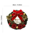 Christmas Wreath for Door and Window Display with Tinsel Garland, Gold
