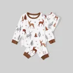 Christmas Family Matching Reindeer&Trees Print Long-sleeve Naia Pajamas Sets(Flame resistant)   image 6