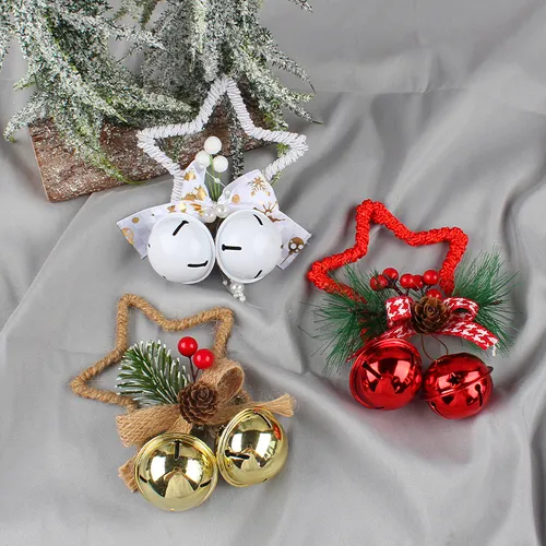 DIY Christmas Tree Decoration with Five-Pointed Star Bell Accessories