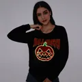 Go-Glow Halloween Illuminating Adult Sweatshirt with Light Up Pumpkin for Women Including Controller (Built-In Battery)  image 4