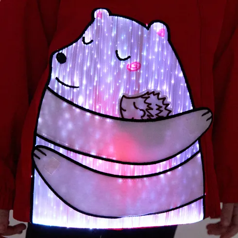 Go-Glow Illuminating Jacket with Light Up Hug Bear Including Controller (Built-In Battery) REDWHITE big image 6