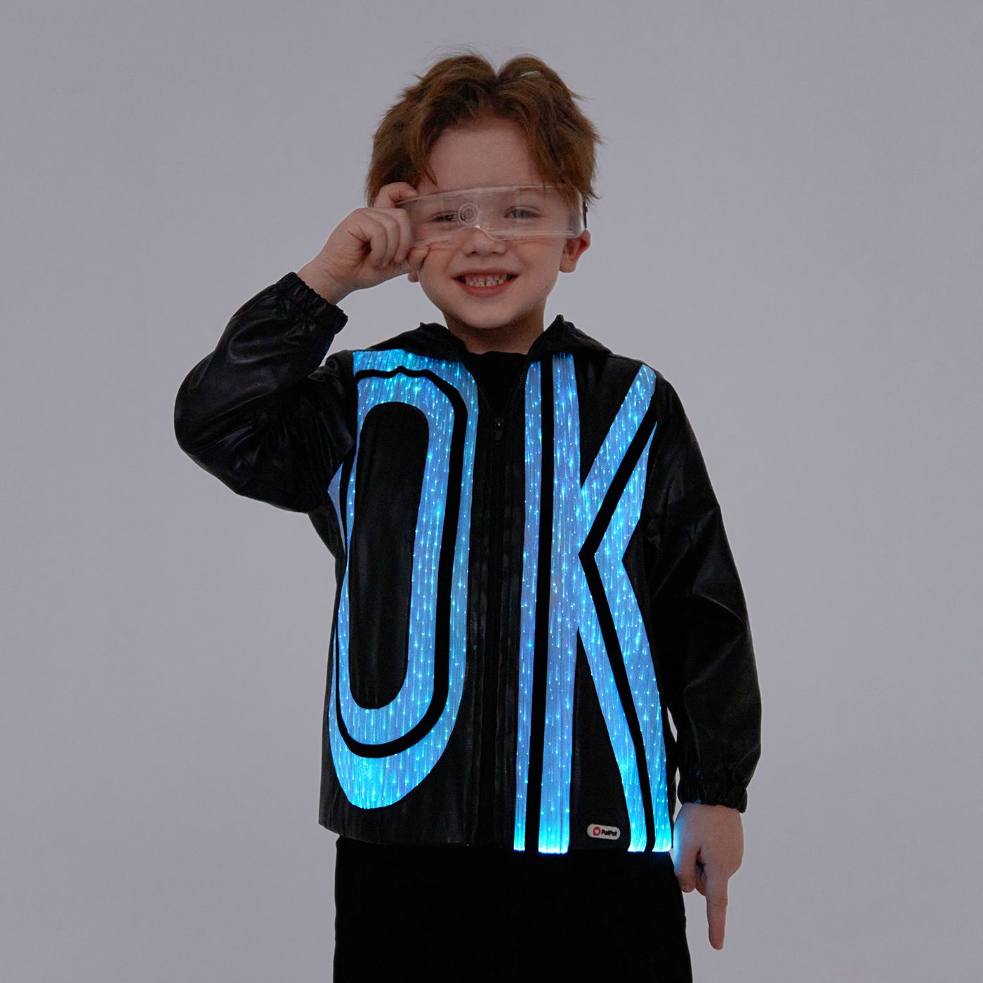 Go-Glow Illuminating Jacket With Light Up OK Pattern Including Controller (Built-In Battery)