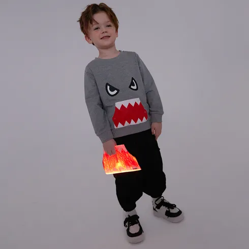 Go-Glow Illuminating Sweatshirt with Light Up Monster Mouth Including Controller (Built-In Battery) Grey big image 6