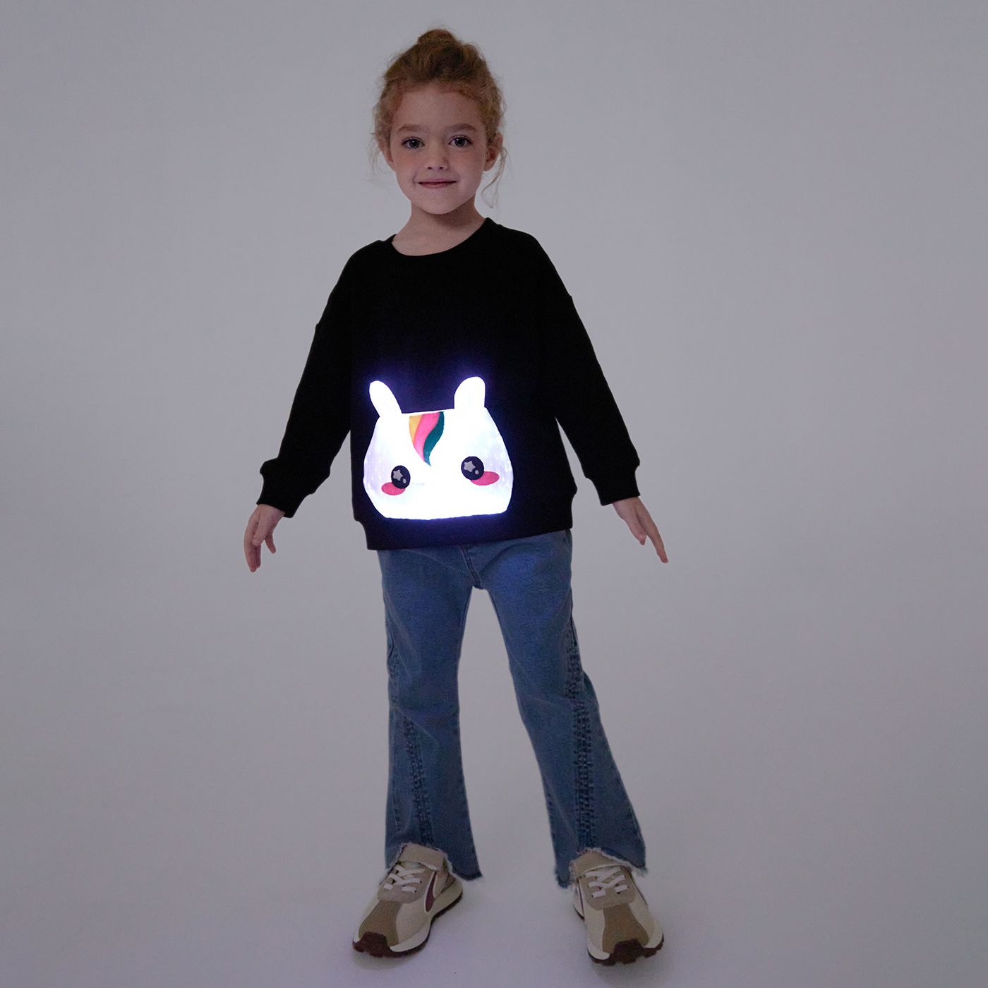 Go-Glow Illuminating Sweatshirt With Light Up Unicorn Including Controller (Built-In Battery)